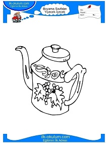 Çocuklar İçin Çay Boyama Sayfaları 